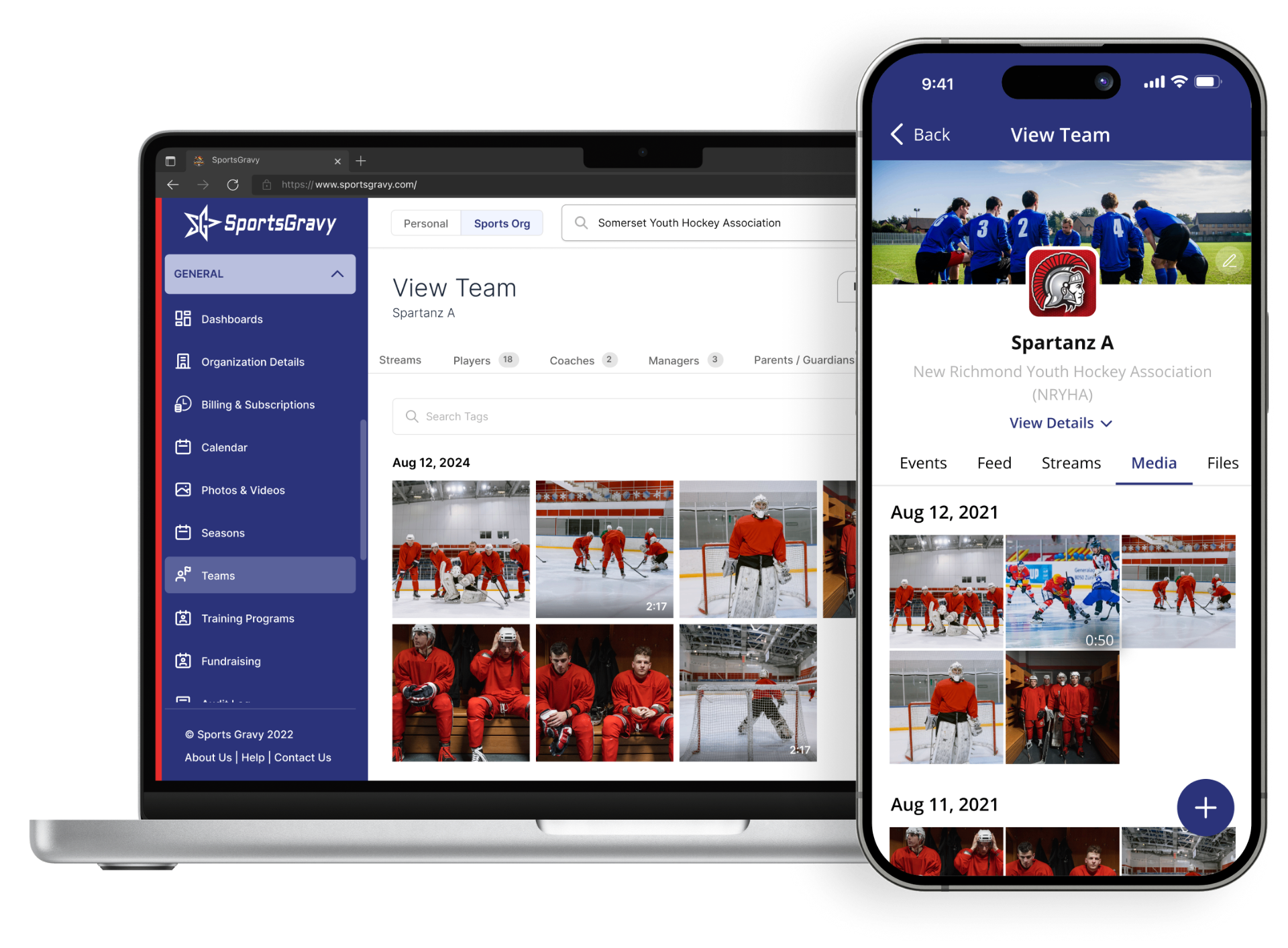 Organized by team, automatically