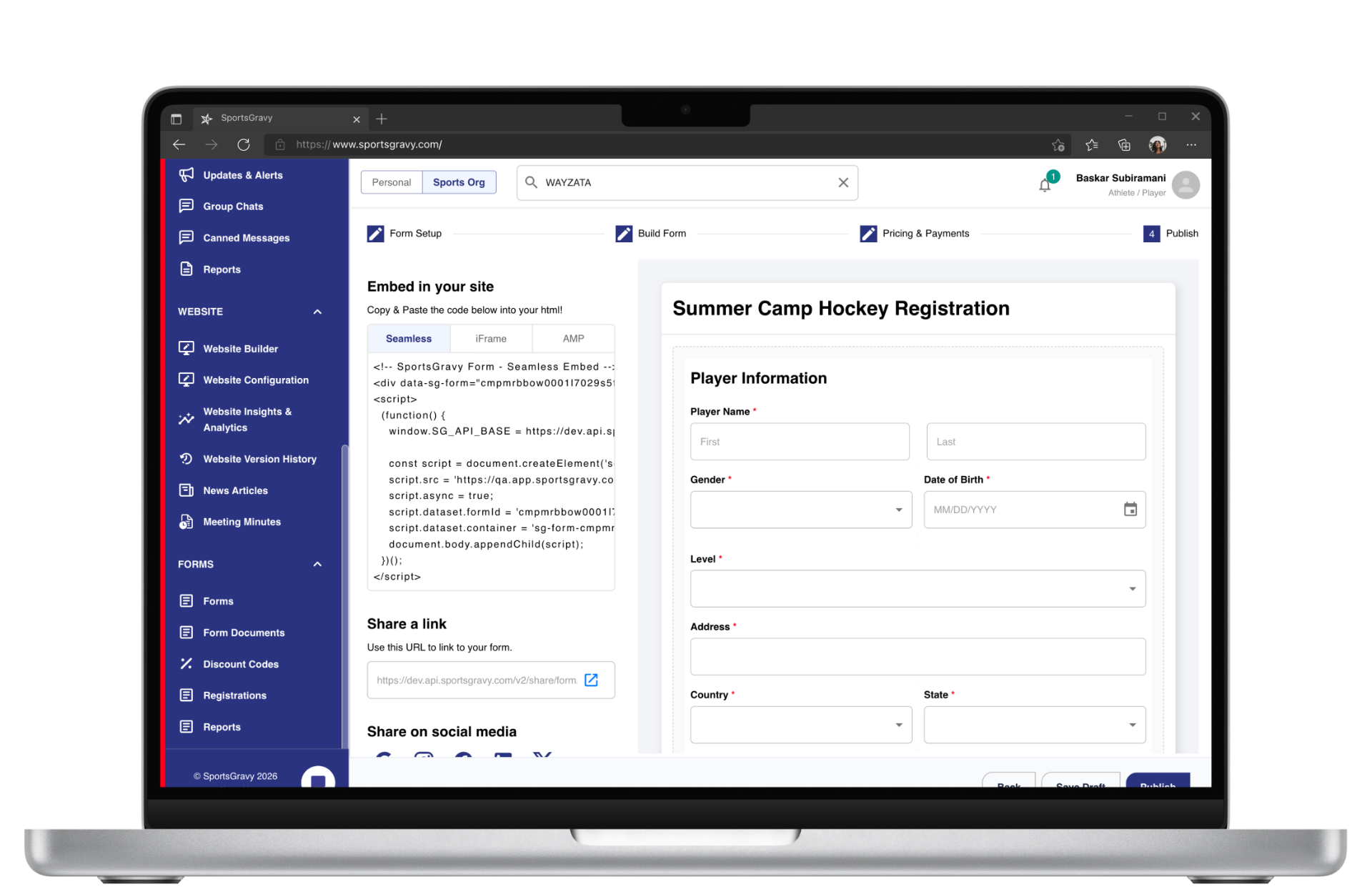 Put your forms anywhere