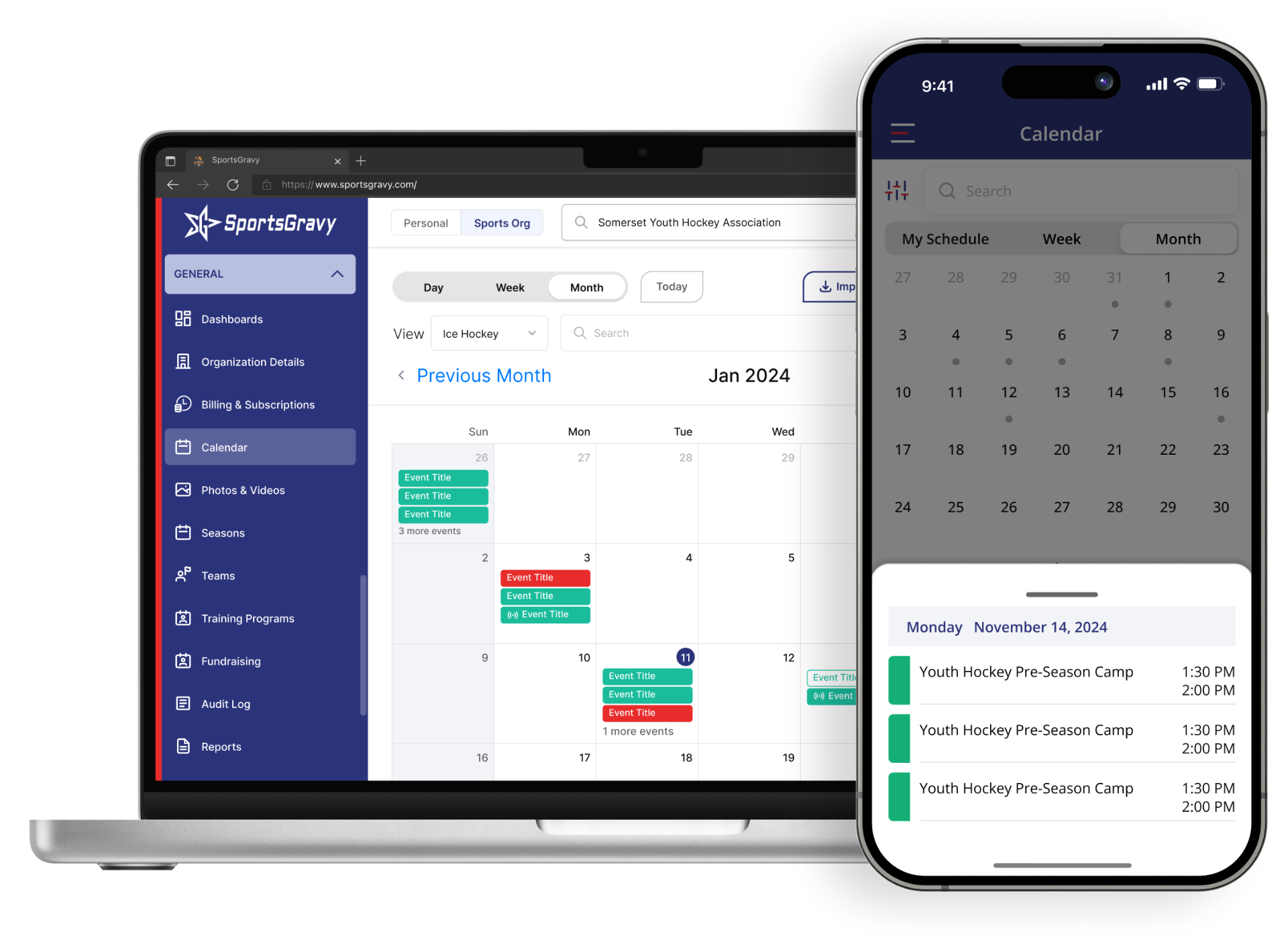 Sports Team Scheduling Software product preview